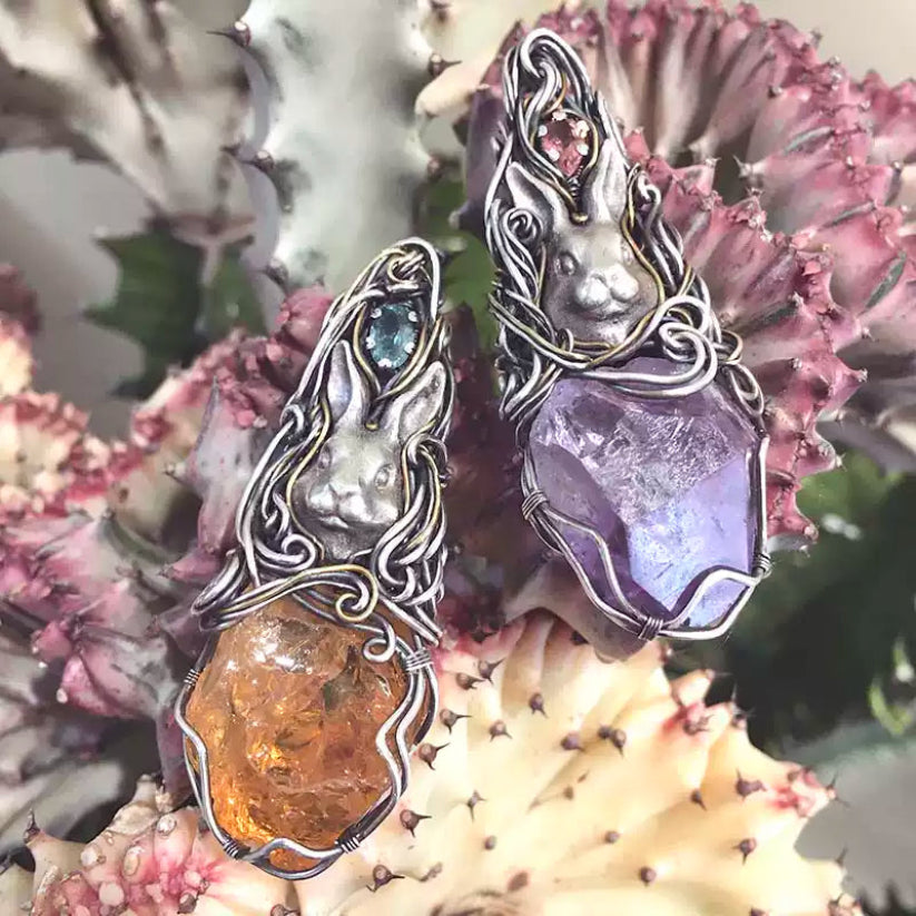 Exquisite Animal Series Crystal Wire-Wrapped Pendant