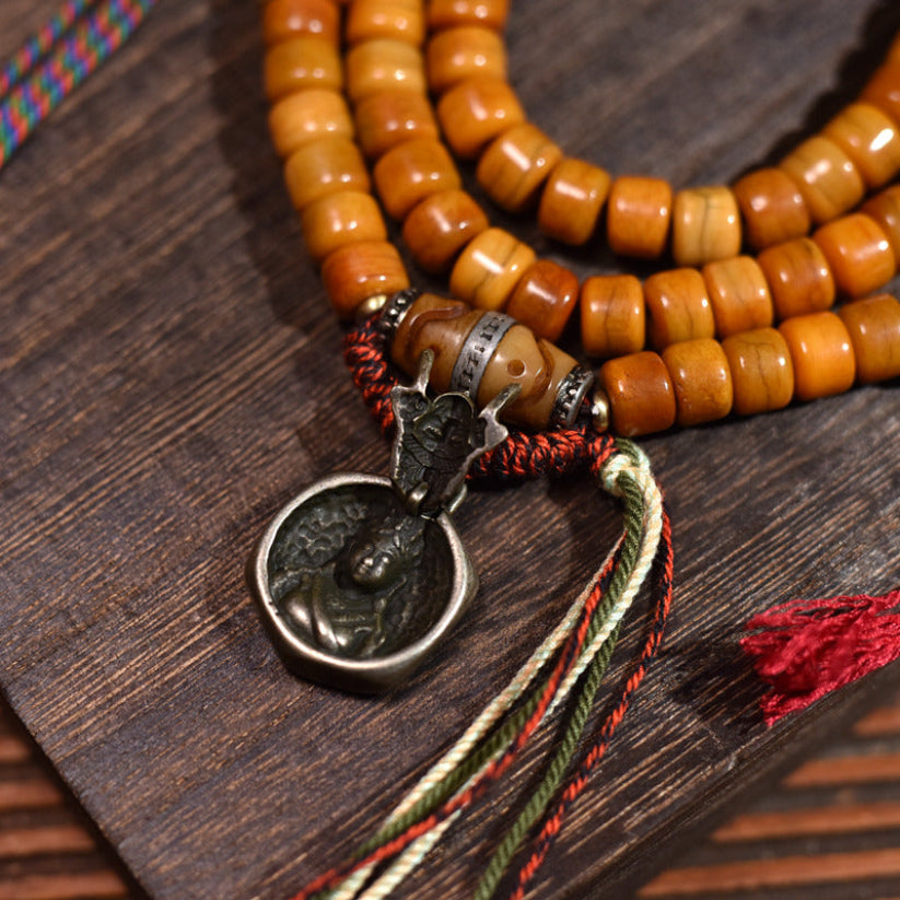 Colgante de mala tibetano de meditación de 108 cuentas