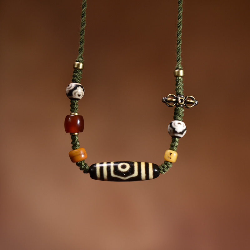 Guardian Three-Eye Dzi Pendant