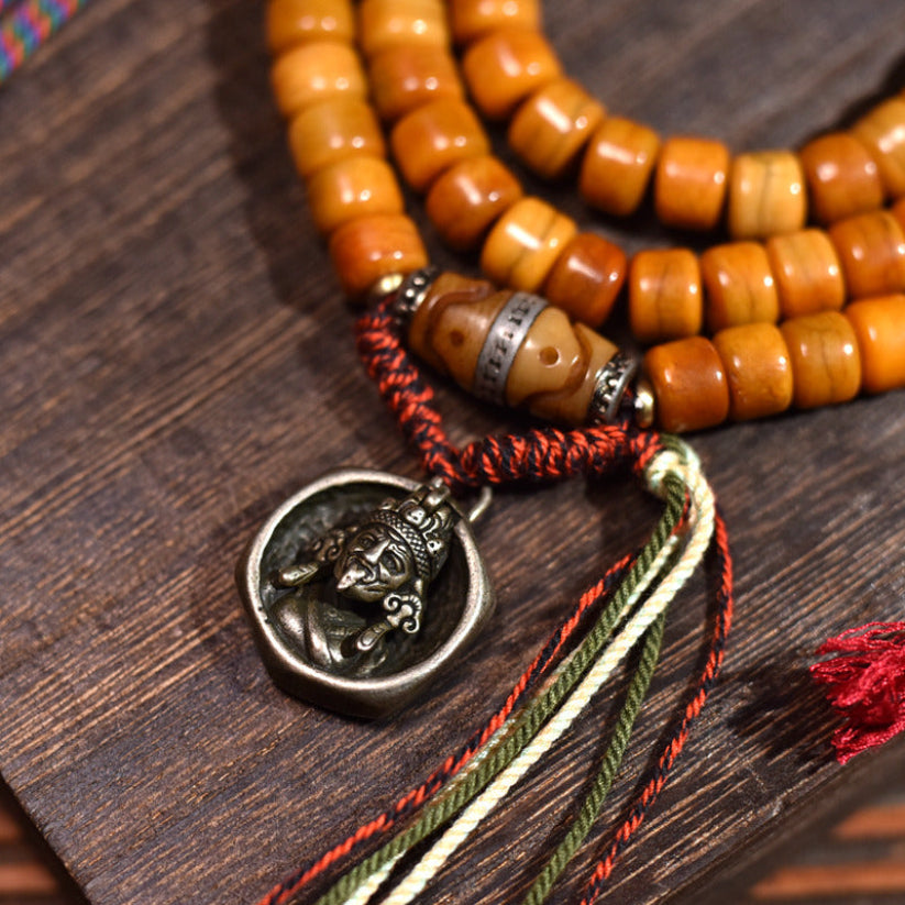 Colgante de mala tibetano de meditación de 108 cuentas