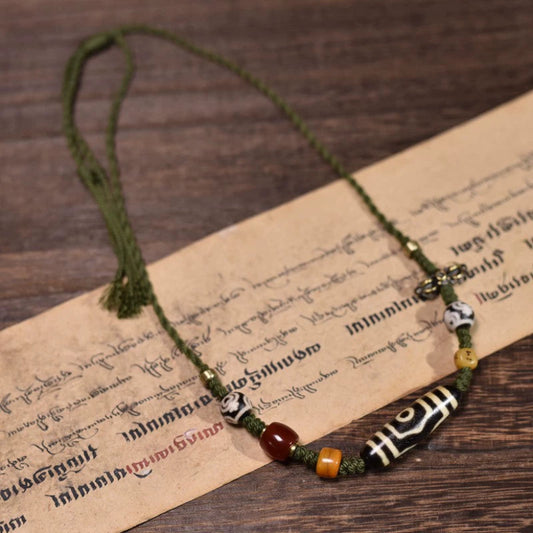 Guardian Three-Eye Dzi Pendant