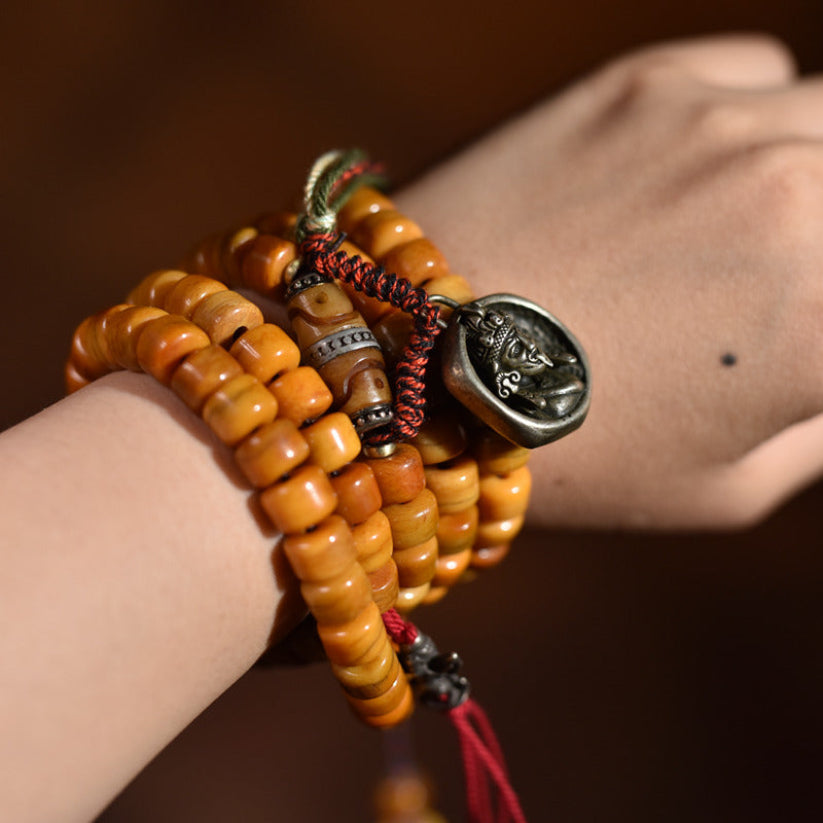 Colgante de mala tibetano de meditación de 108 cuentas
