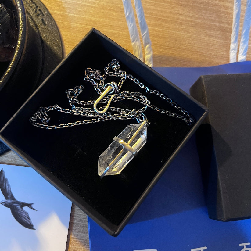 Pure White Crystal Pendant Necklace  - Symbol Spiritual Growth