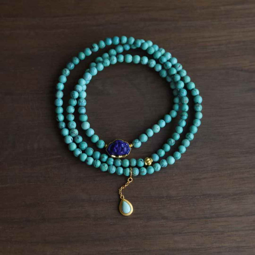 Robust Wealth Sturdy Turquoise Necklace Bracelet With Multiple Circles
