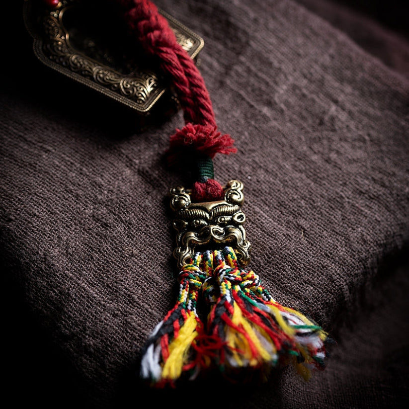 Adornos culturales tibetanos para bolsos y llaveros tejidos a mano
