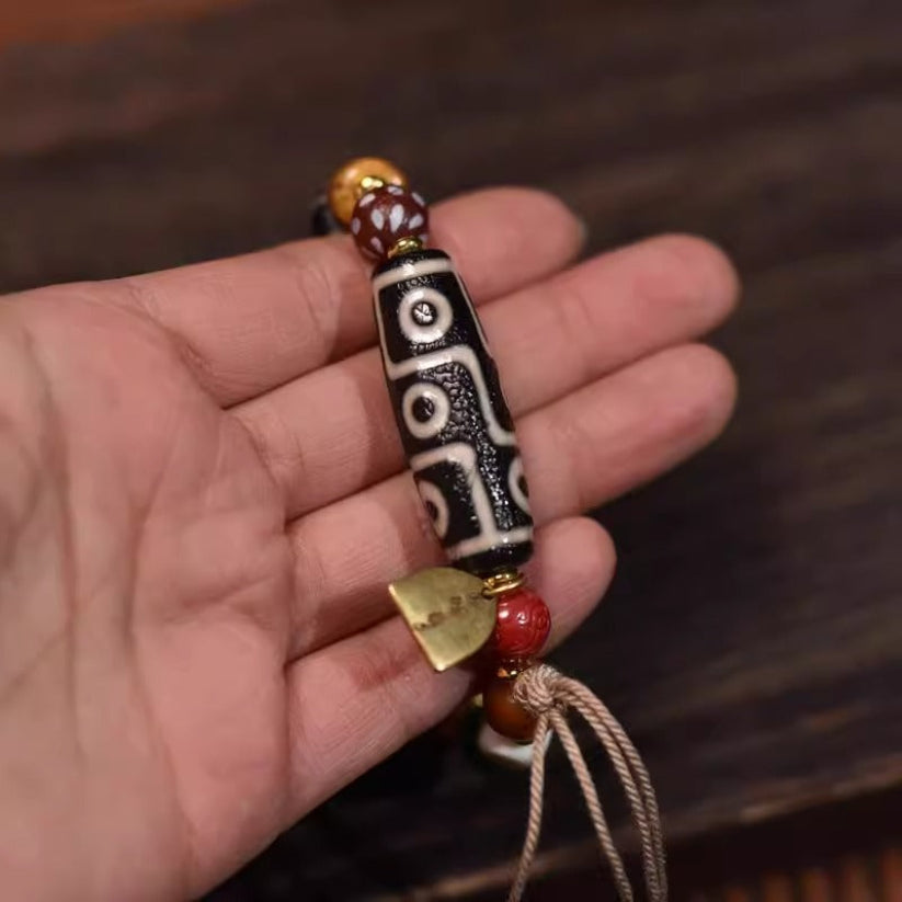 Tibetan agate multi-treasure Buddhist beads dzi bracelet