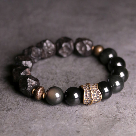 Protection Black Sandalwood & Obsidian Bead Bracelet