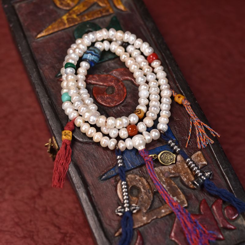 Tibetan 108 Pearl Mala Prayer Beads – Authentic Buddhist Meditation Necklace
