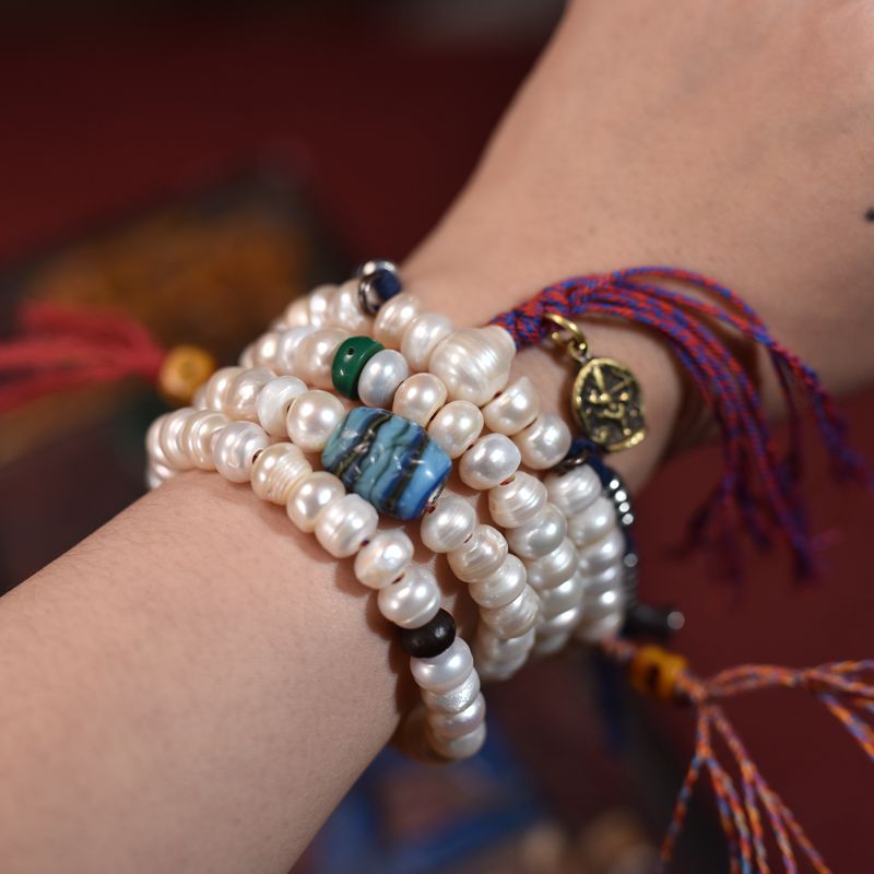 Tibetan 108 Pearl Mala Prayer Beads – Authentic Buddhist Meditation Necklace