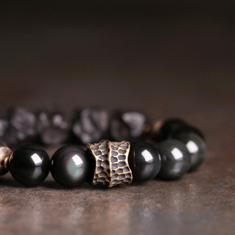Protection Black Sandalwood & Obsidian Bead Bracelet