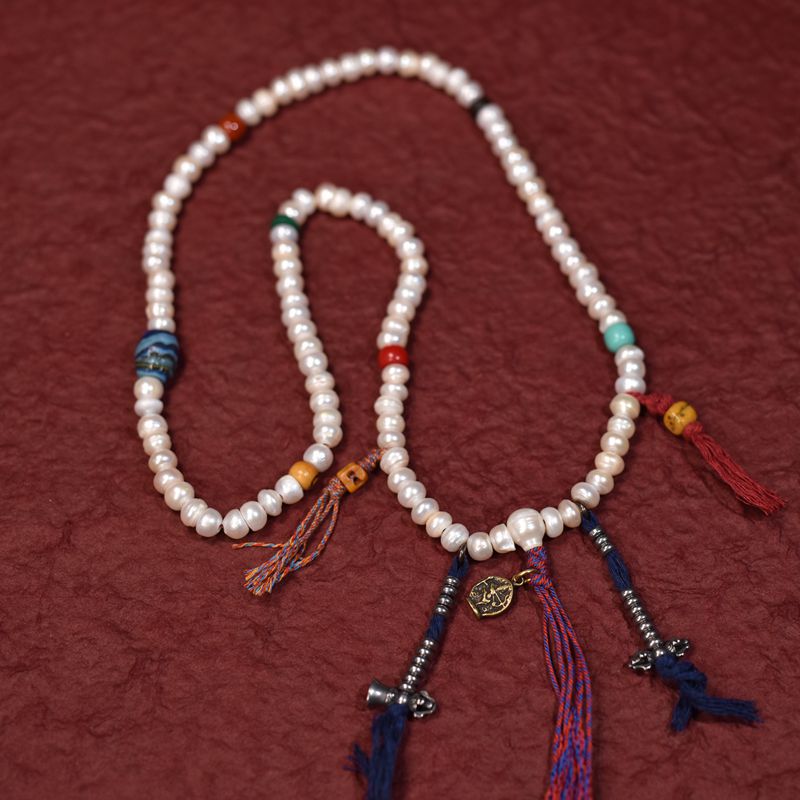 Tibetan 108 Pearl Mala Prayer Beads – Authentic Buddhist Meditation Necklace
