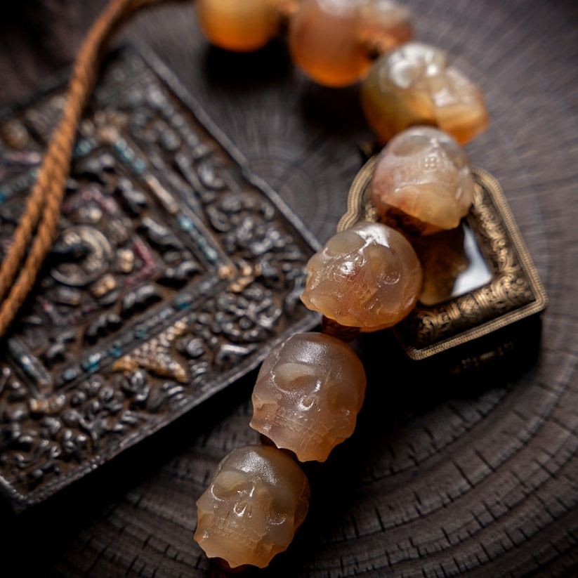 Skull Expands Psychic Energy Tibetan Yak Horn Bracelet