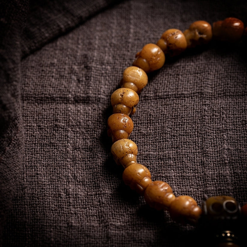 Tibetan natural yak bone Buddhist beads bracelet skull bracelet