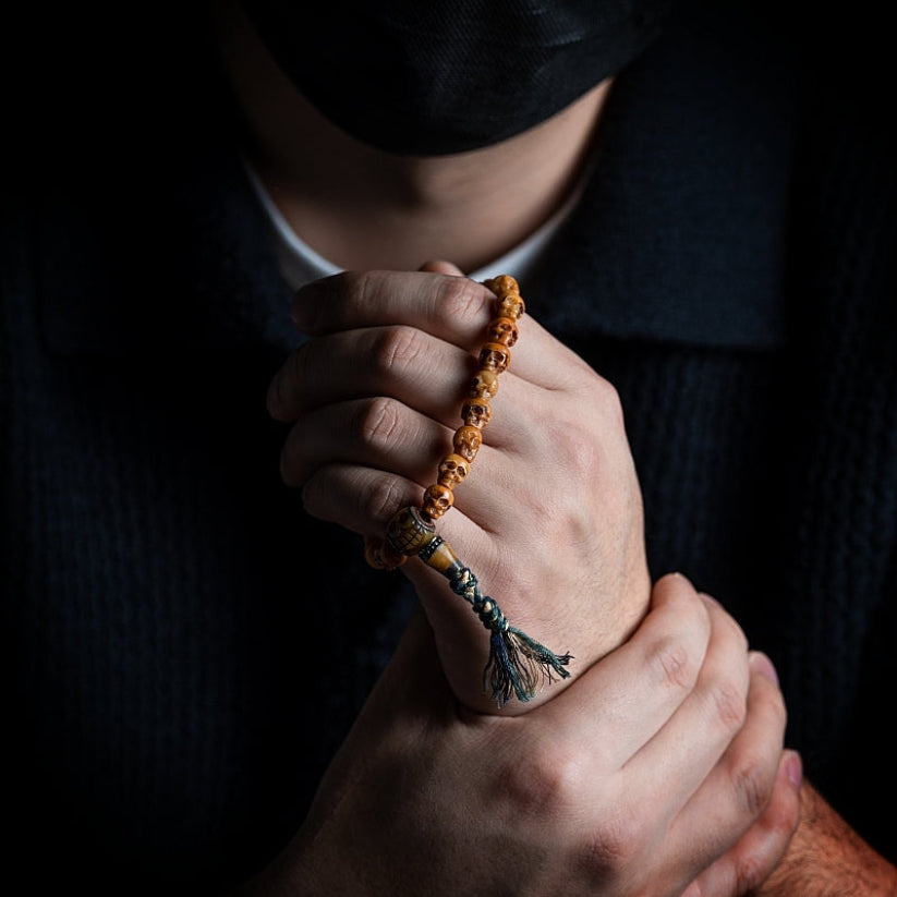 Tibetan natural yak bone Buddhist beads bracelet skull bracelet