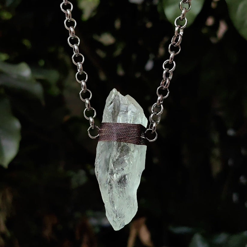 Green Backbone Crystal  Pendant