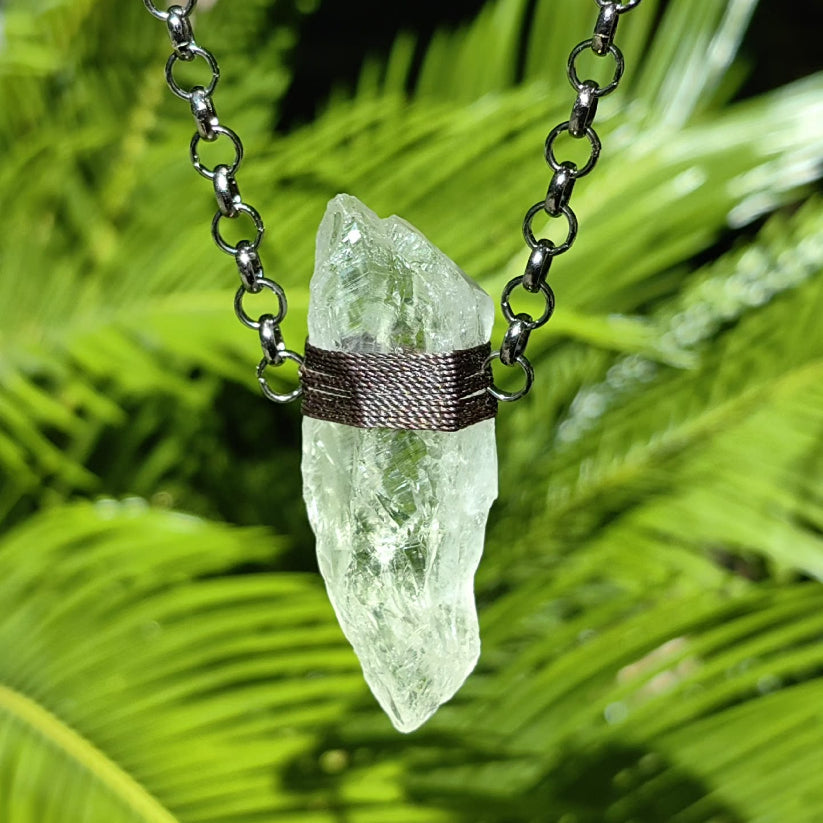 Green Backbone Crystal  Pendant