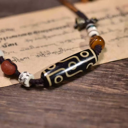 Fortune Nine-Eyed Dzi Pendant Pendant