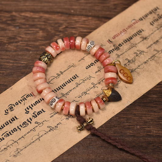 Camel Bone Abacus Bead Buddhist Mala Bracelet
