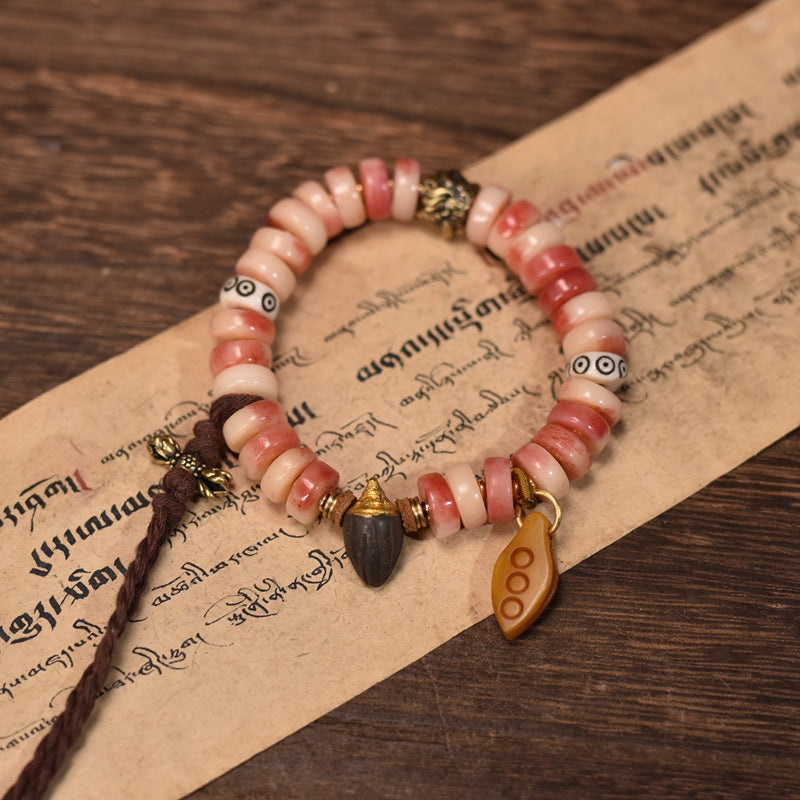 Camel Bone Abacus Bead Buddhist Mala Bracelet