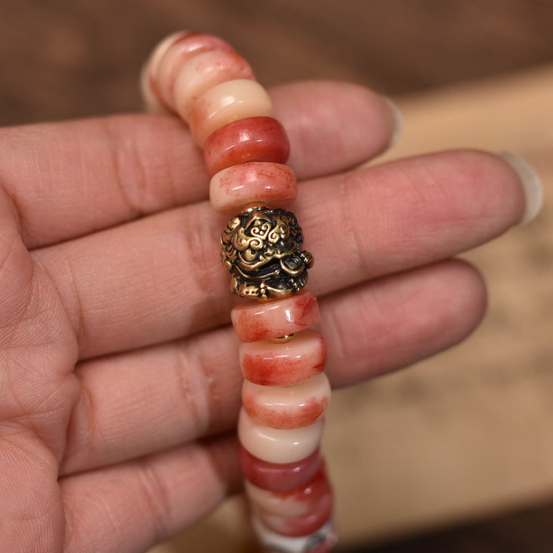 Camel Bone Abacus Bead Buddhist Mala Bracelet