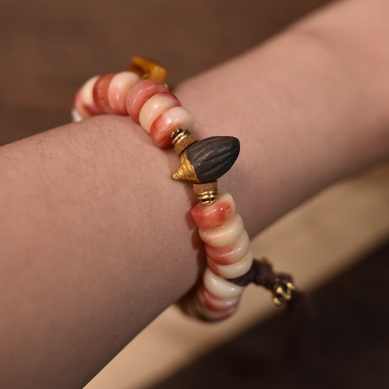 Camel Bone Abacus Bead Buddhist Mala Bracelet