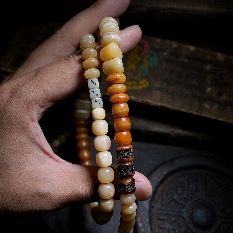 Himal Energy Abundance Yak Bone 108 Mala Beads Necklace
