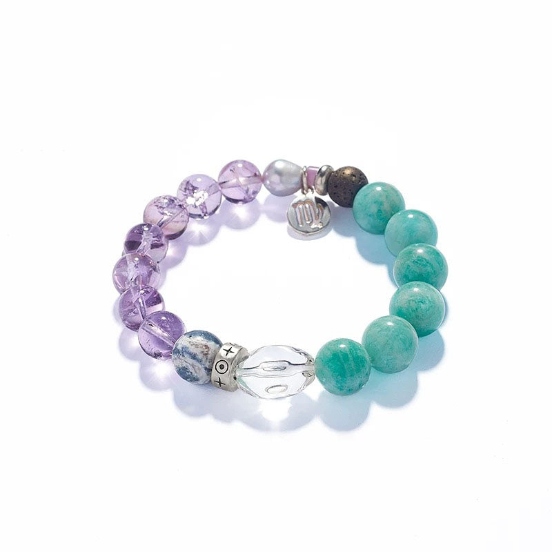 Twelve Constellations Bracelet Virgo Natural Crystal Healing Bracelet Balance Body and Mind