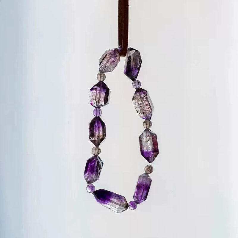 Himal Energy Bring Good Luck Natural Amethyst Crystal Rough Stone Bracelet