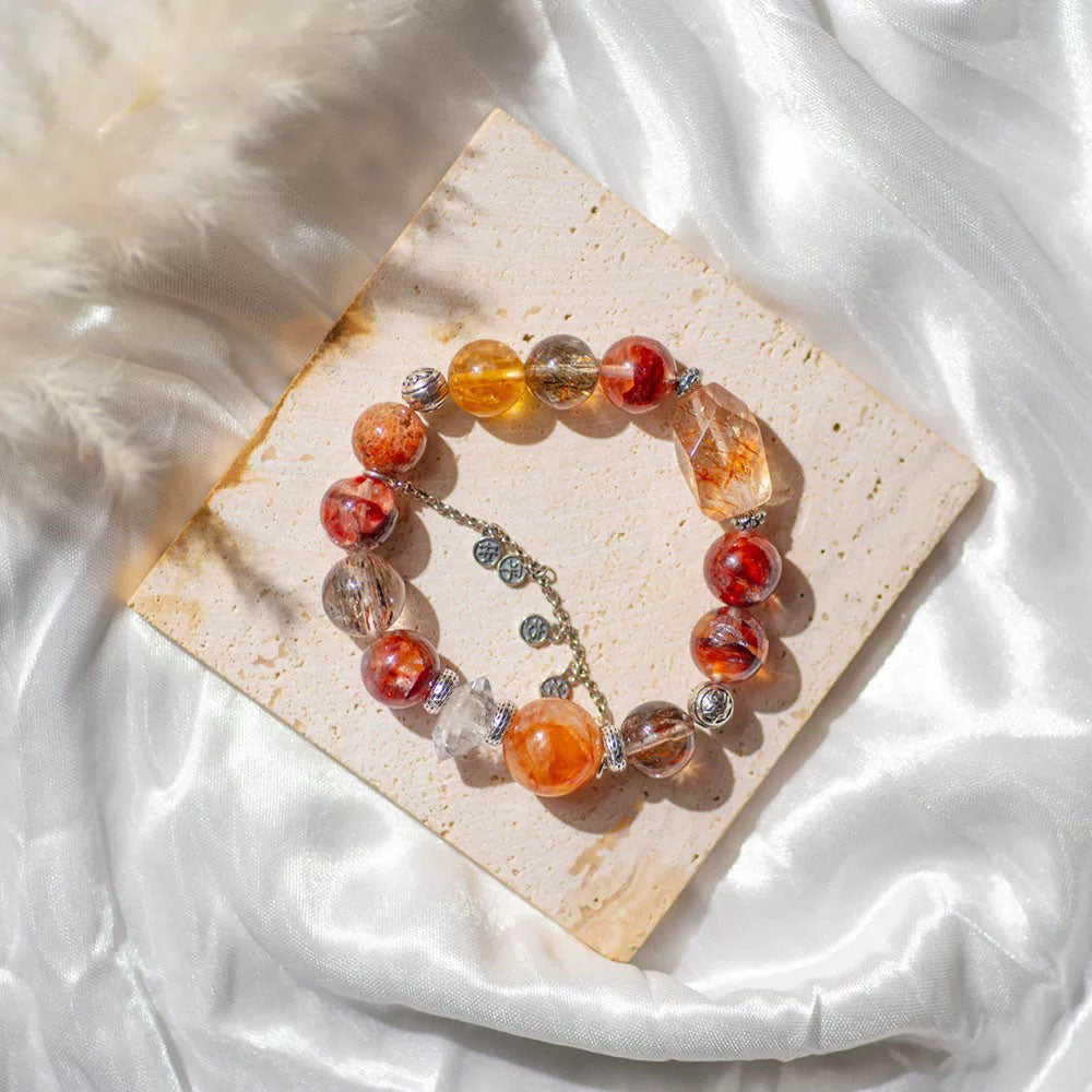 The Red Glue Flower Yellow Crystal Bracelet That Brings Wealth And Health