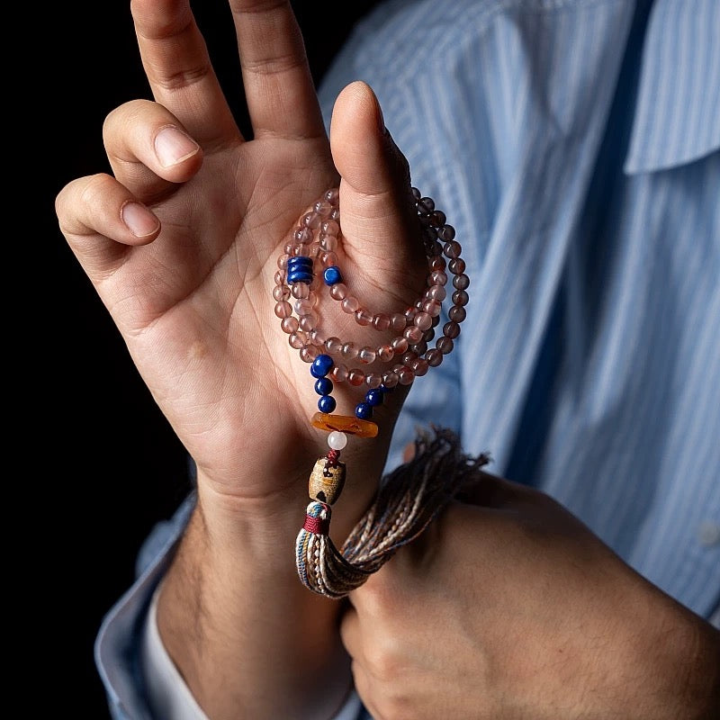 Himal Energy 108 Beads Prosperity Mala Necklace Agate Bracelet