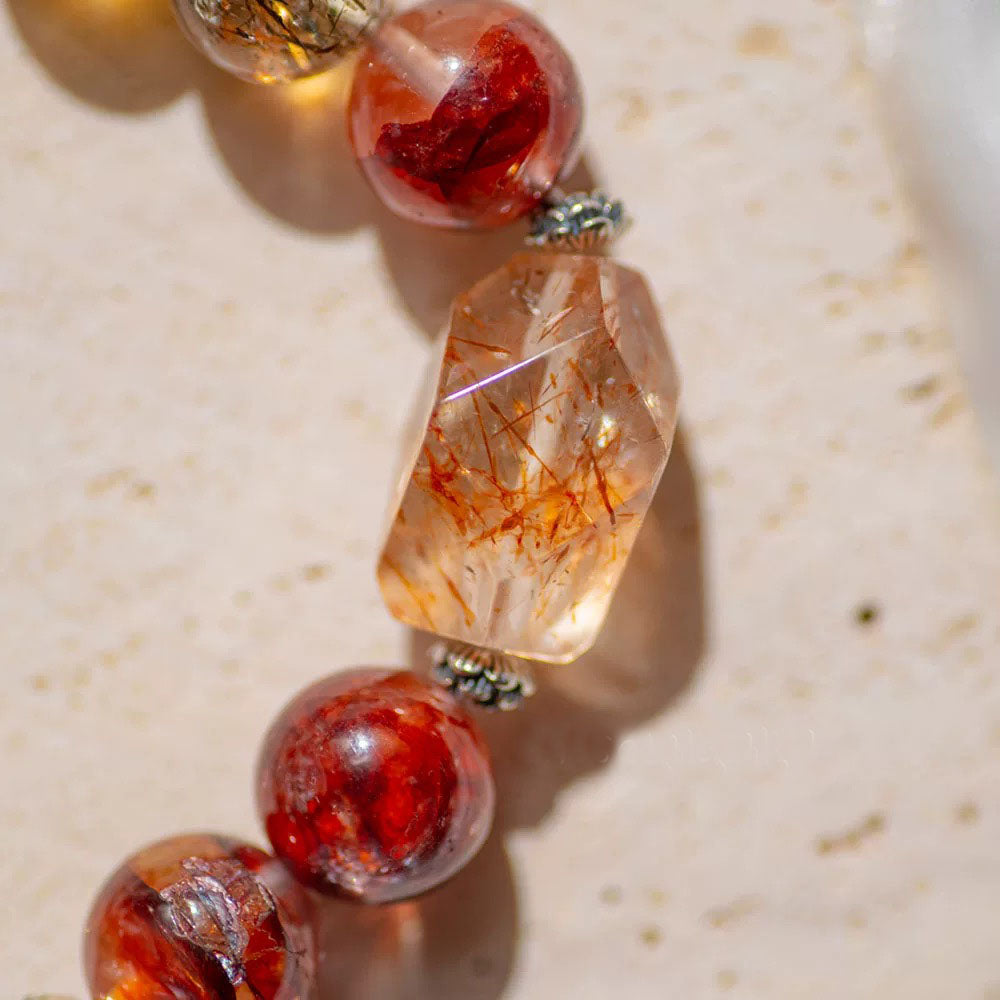The Red Glue Flower Yellow Crystal Bracelet That Brings Wealth And Health