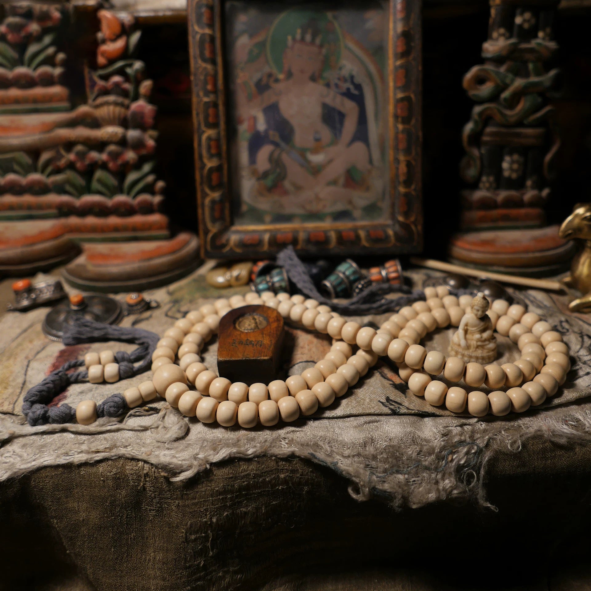 Pulsera Mala de la Riqueza de 108 Cuentas de Madera Hecha a Mano Himal Energy