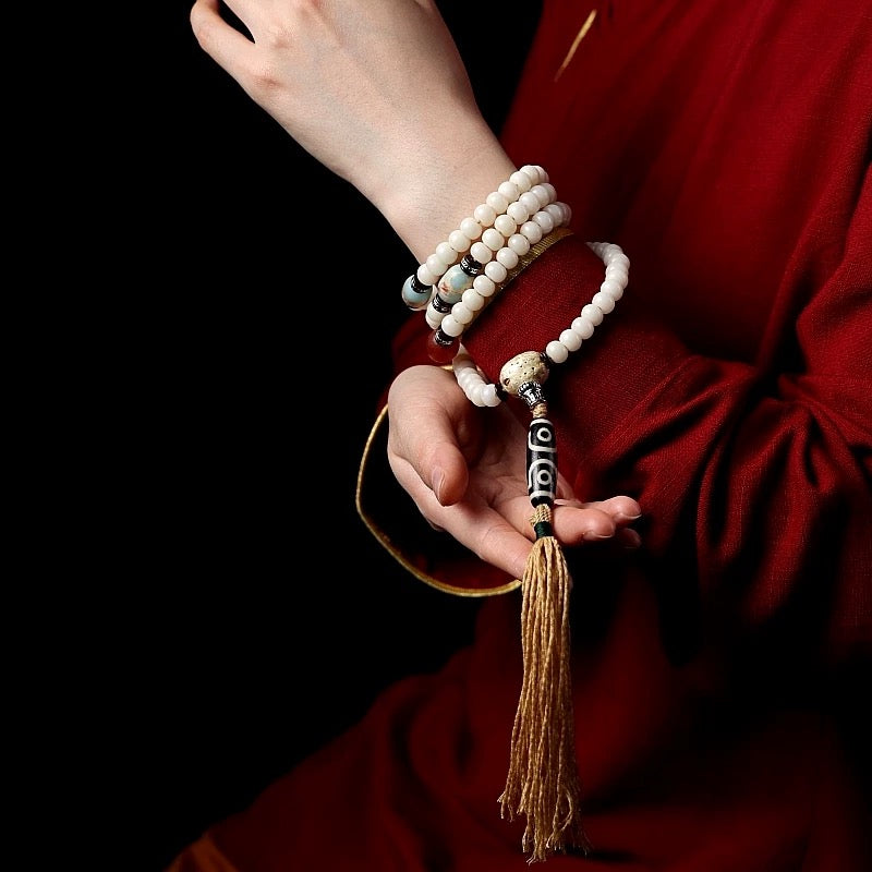 Himal Energy Pure White Bodhi Seed Necklace