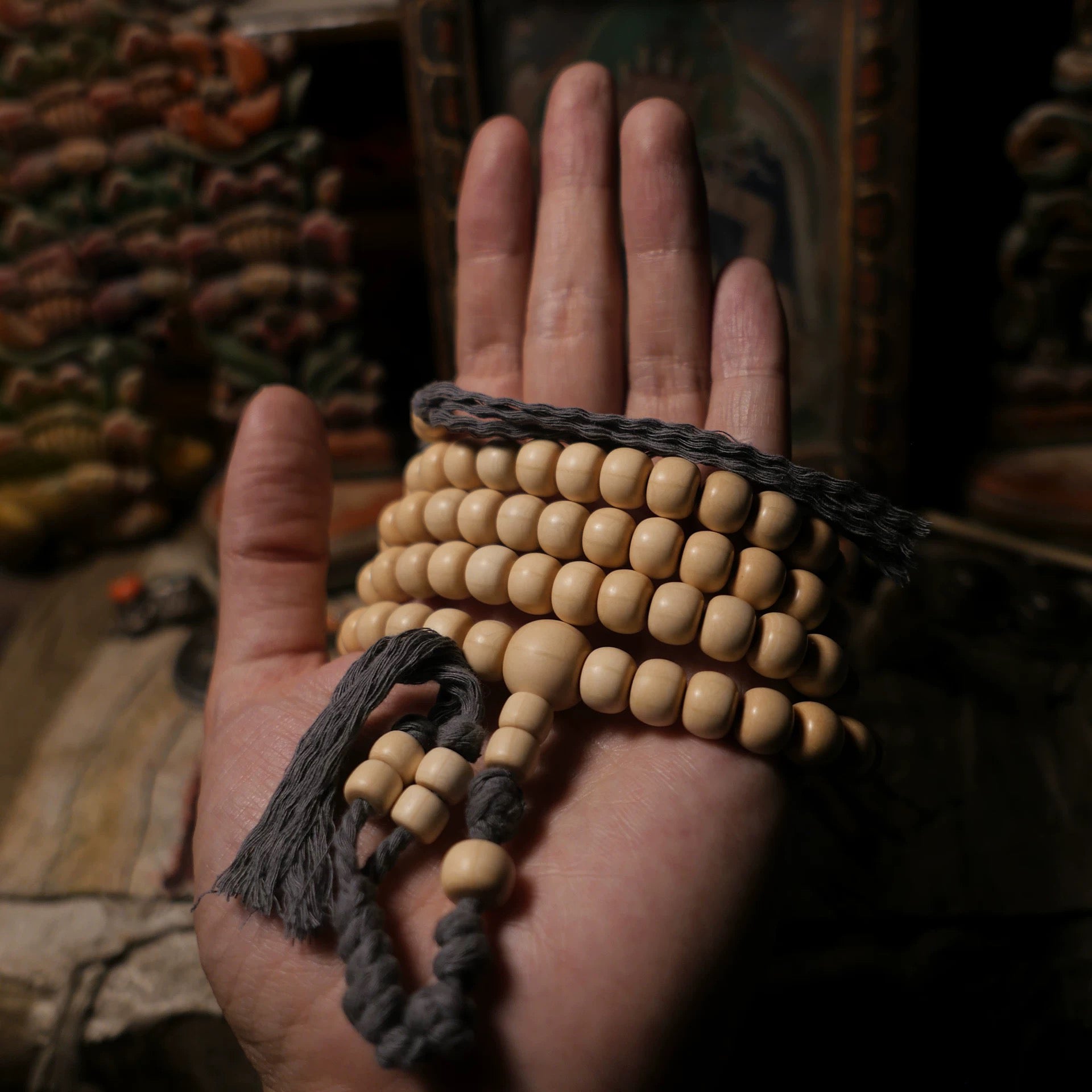 Pulsera Mala de la Riqueza de 108 Cuentas de Madera Hecha a Mano Himal Energy