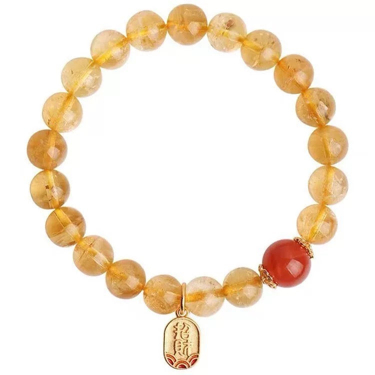 Wealth and Good Luck Natural Citrine Bracelet