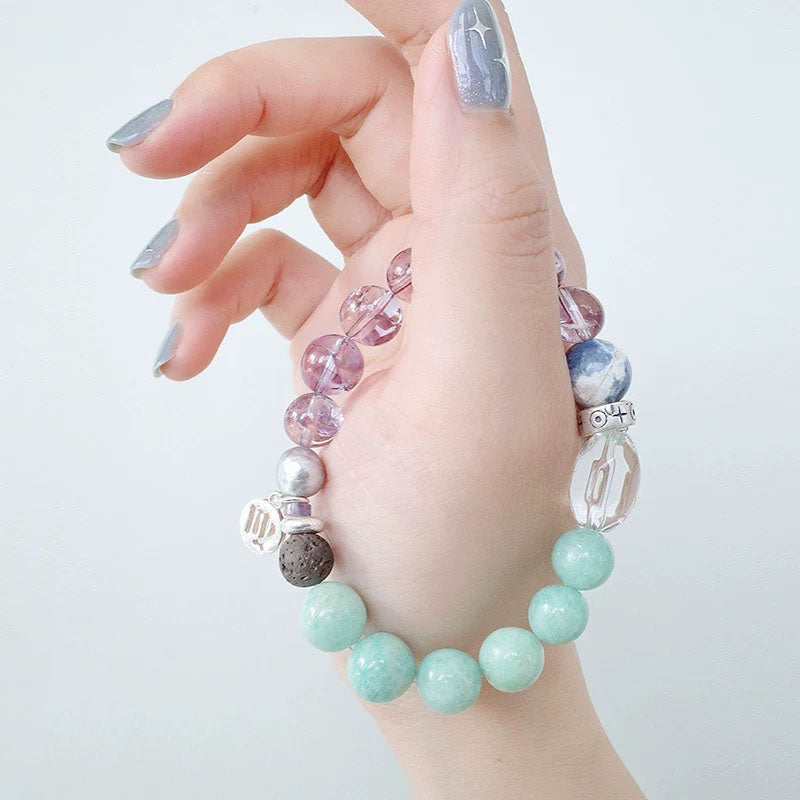Twelve Constellations Bracelet Virgo Natural Crystal Healing Bracelet Balance Body and Mind