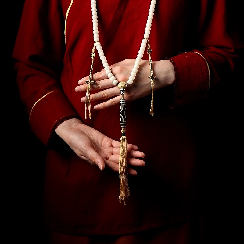 Himal Energy Pure White Bodhi Seed Necklace