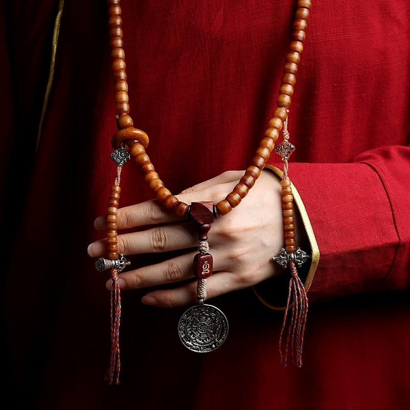 Himal Energy Sacred Harmony Yak Bone 108 Mala Beads Necklace