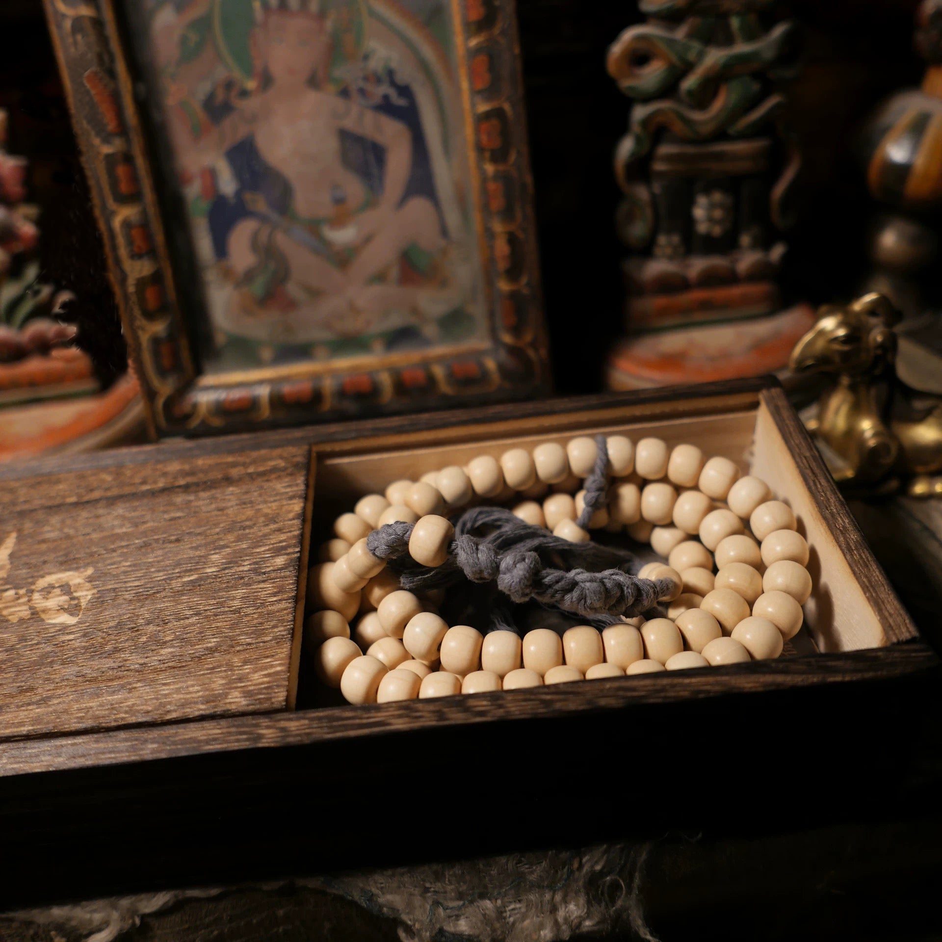 Pulsera Mala de la Riqueza de 108 Cuentas de Madera Hecha a Mano Himal Energy