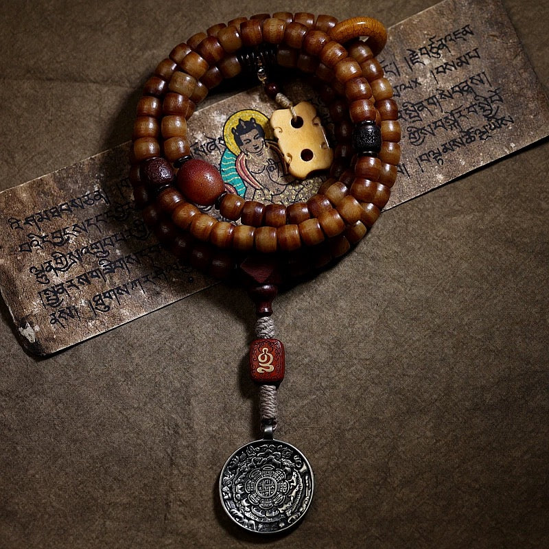 Himal Energy Sacred Harmony Yak Bone 108 Mala Beads Necklace