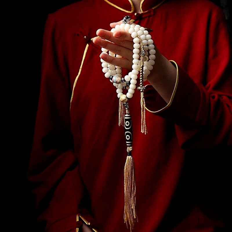 Himal Energy Pure White Bodhi Seed Necklace