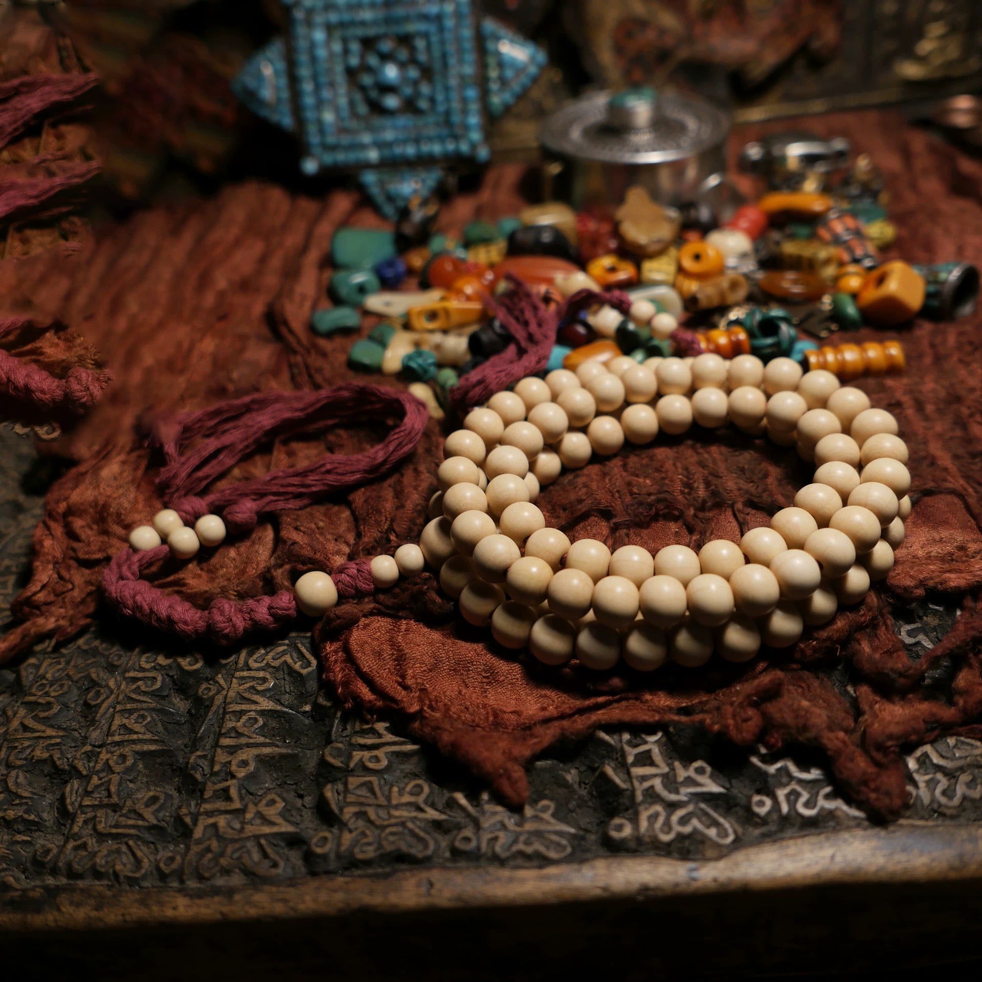 Pulsera Mala de la Riqueza de 108 Cuentas de Madera Hecha a Mano Himal Energy
