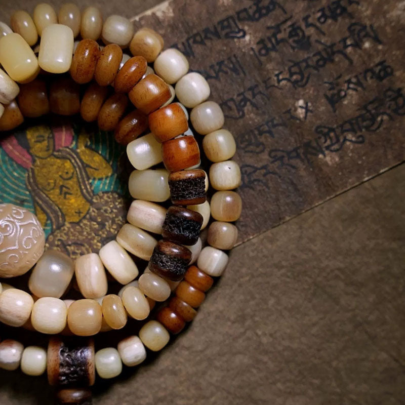 Himal Energy Abundance Yak Bone 108 Mala Beads Necklace