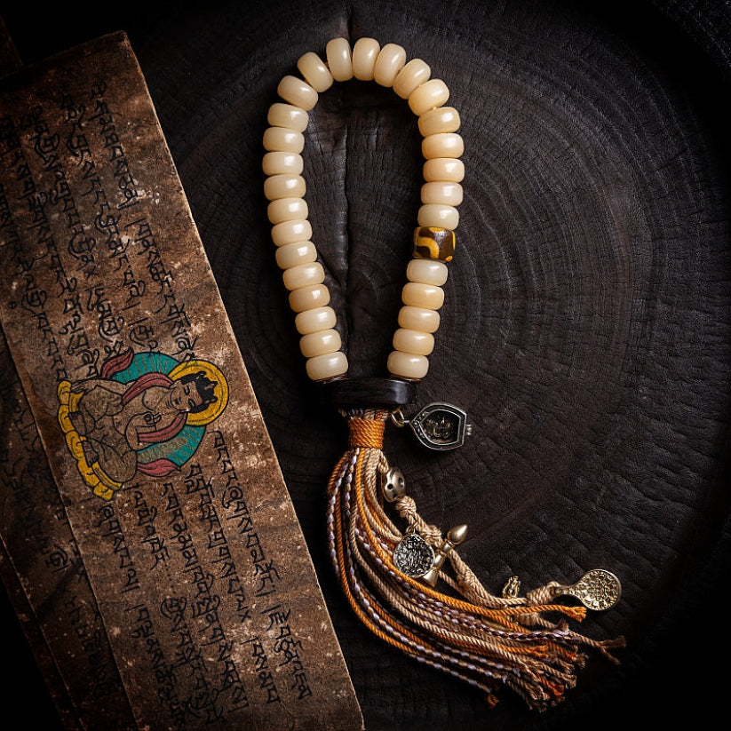 Handcrafted  Camel Bone Bead Bracelet for Mindfulness and Meditation
