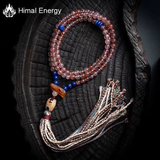 Himal Energy 108 Beads Prosperity Mala Necklace Agate Bracelet
