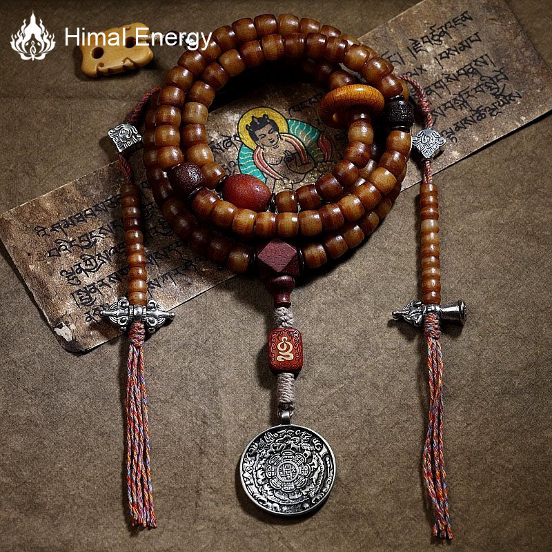 Himal Energy Sacred Harmony Yak Bone 108 Mala Beads Necklace